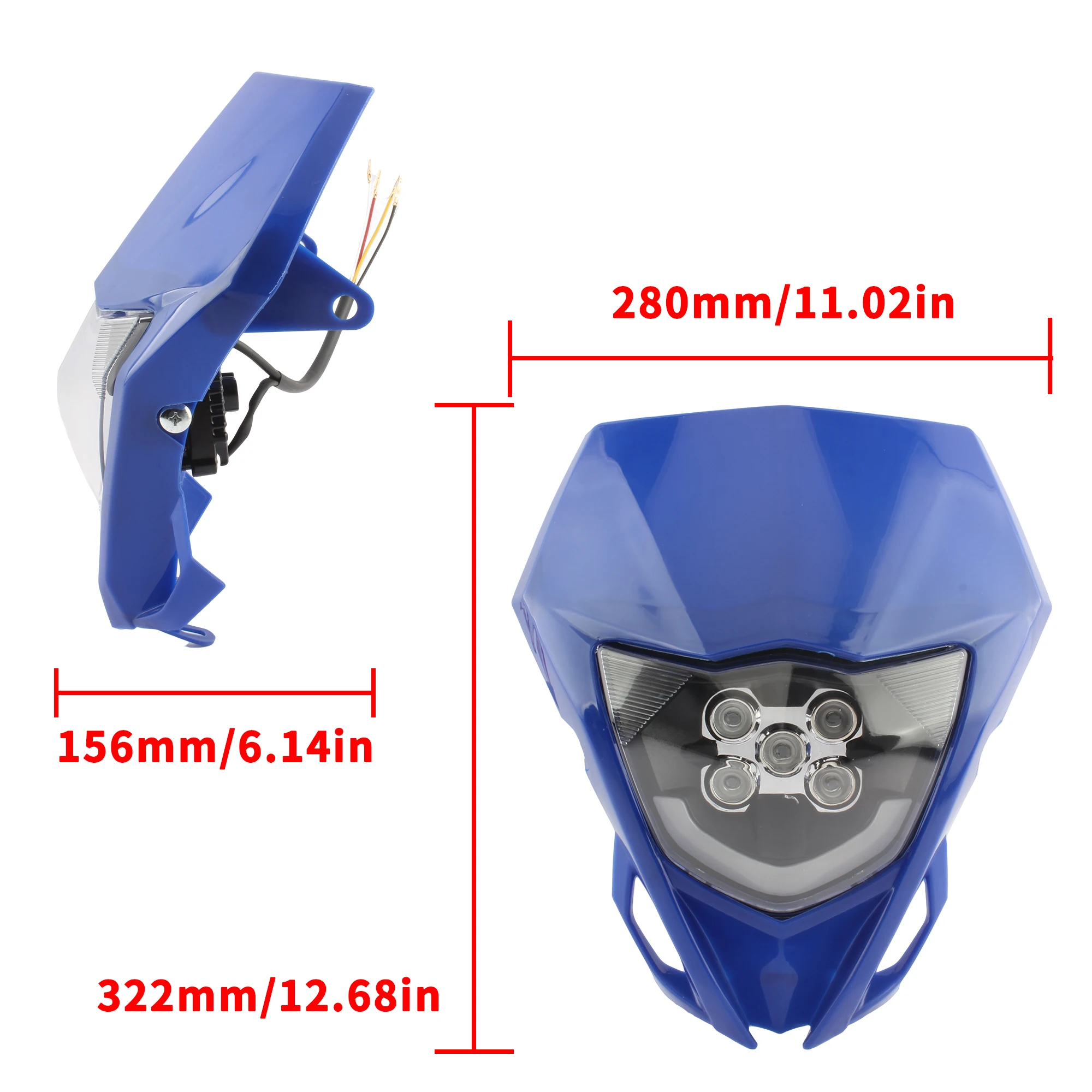 Фото Аксессуары для фар для мотокросса Yamaha, аксессуары для WR250F WR450F YZ250F YZ450F WR YZ 250F 450F, светодиодные фары для мотоцикла, дальний ближний свет №5