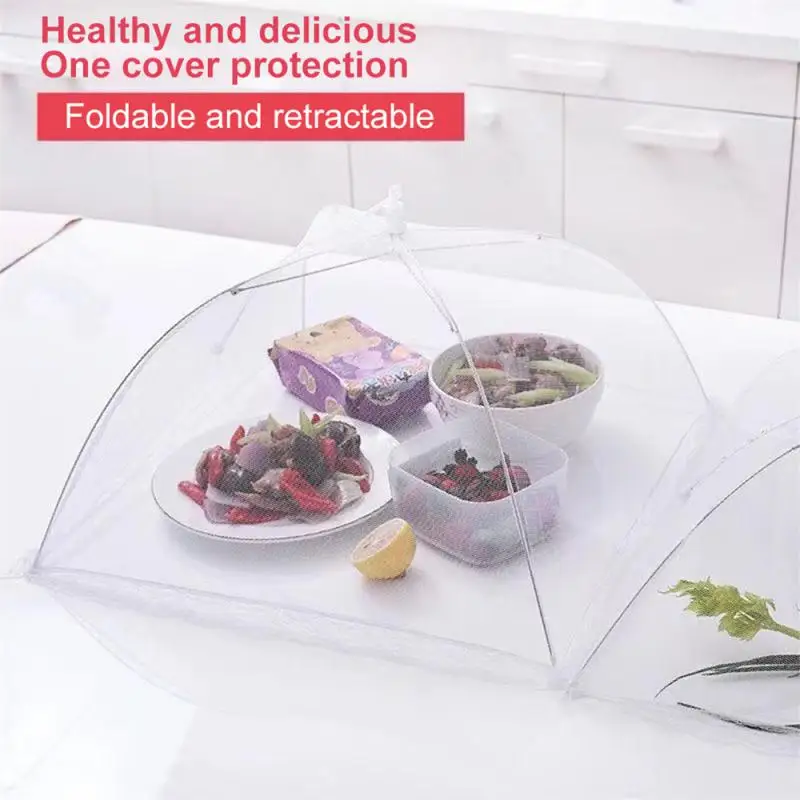 

Foldable Food Mesh Cover Fly Anti Mosquito -Up Food Cover Umbrella Meal Vegetable Fruit Breathable Cover Kitchen Accessories