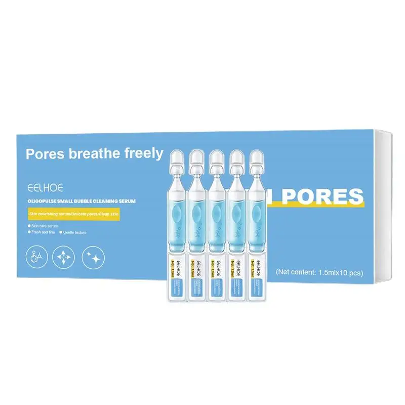 

Oligopeptide Small Bubble Cleaning Essence 1.5ml Moisturizing Foaming Facial Cleanser 10Pcs Bubble Clean Gel Shrinking Pores