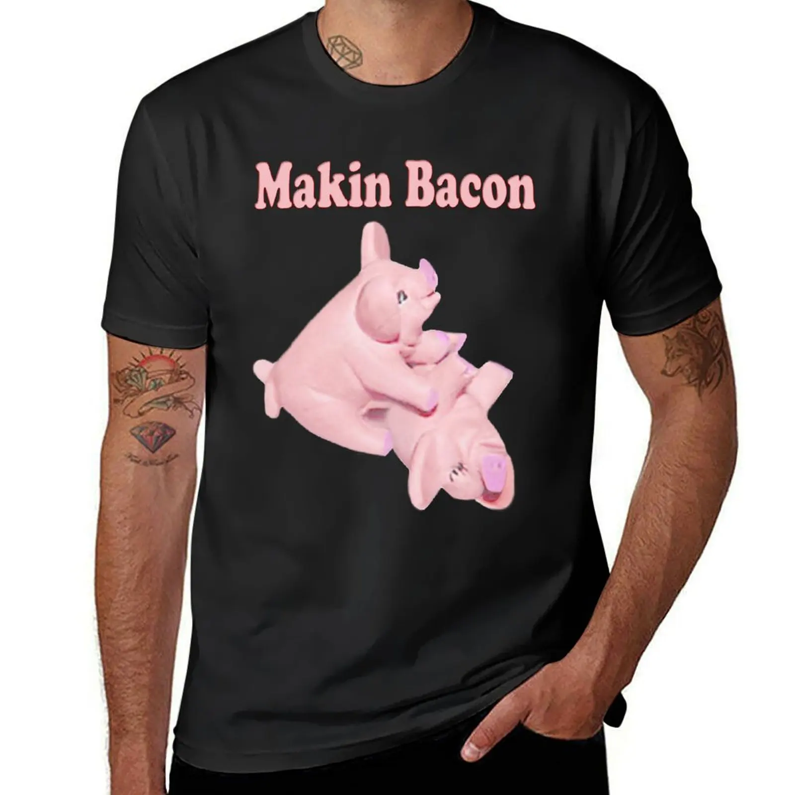 ????? Футболка MAKIN BACON простая новая версия быстросохнущая кавайная одежда мужские