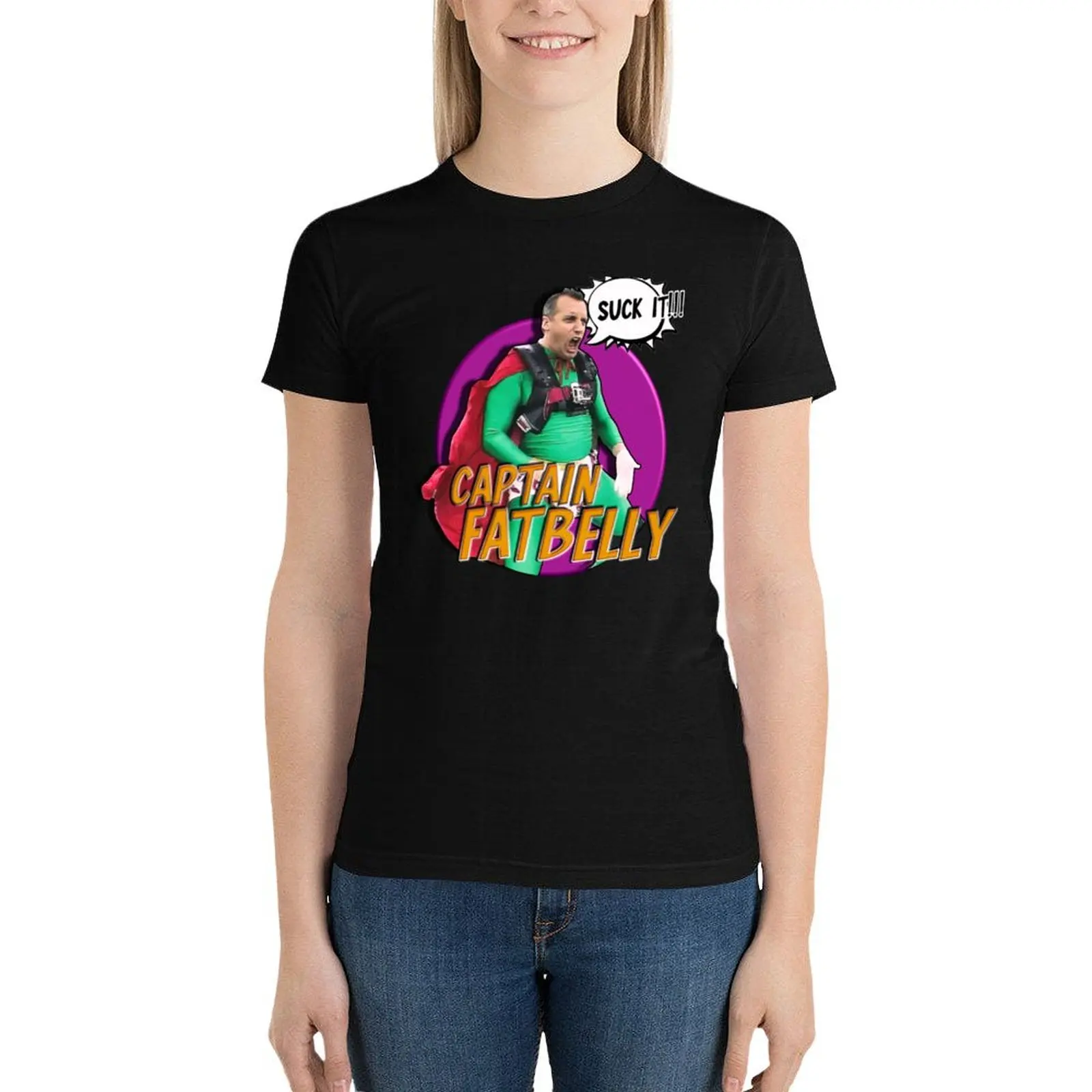 Непрактичная Футболка Джокер-капитан фатпит Джо Кот Симпатичные топы Женская