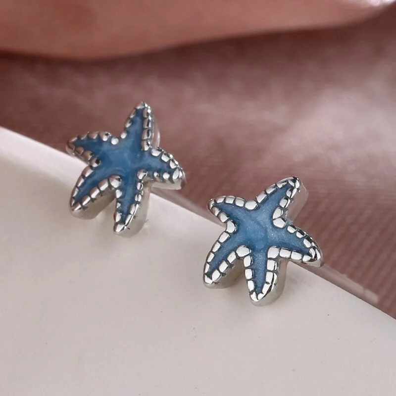 

Mini Starfish Fashion Cute Gift Jewellery Stud Earrings Womens 925 Sterling