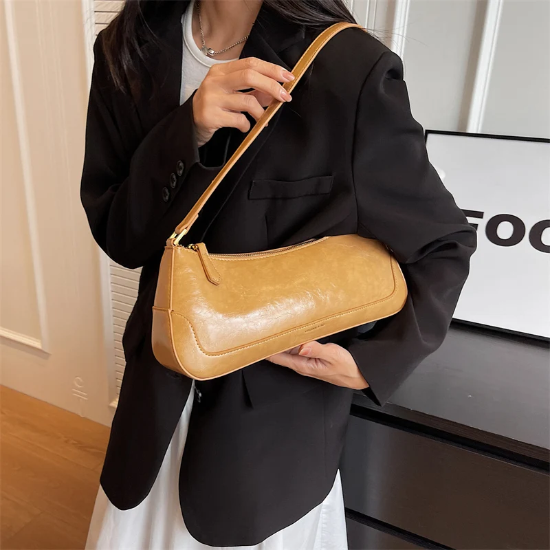 

Simple Retro Women 's Shoulder Bags Fashion Sling Underarm Shopper Purse Female Chain Handbag Totes High Quality Leather bolsas