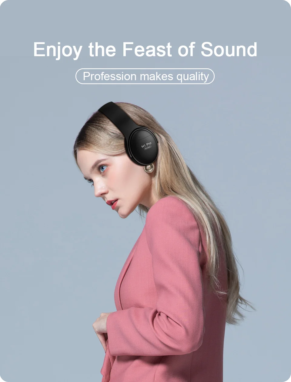 Беспроводные Bluetooth-наушники H1 Pro Hi-Fi стерео игровая гарнитура V5.0 складные