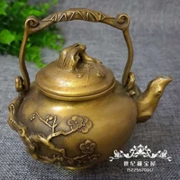 boutique antique bronze vintage furnishings home decoration pure copper portable vintage kettle brass plum blossom copper pot