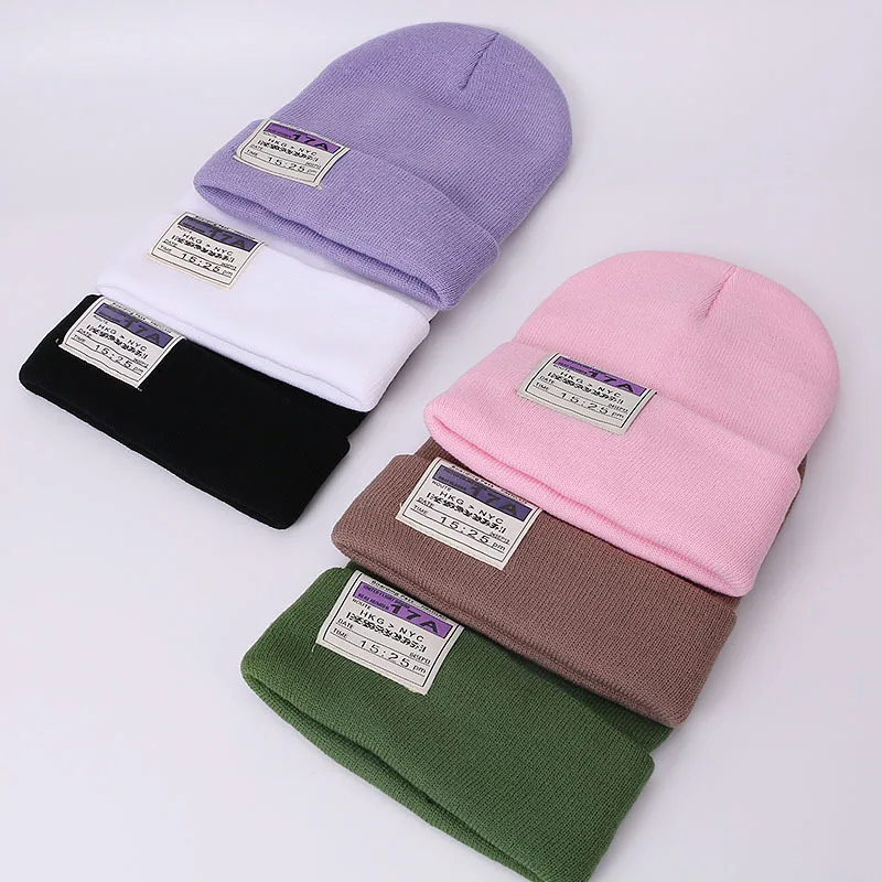 

Japanese Candy-Colored Knitted Cap For Women Lovers Autumn Winter Outdoor Warm Wool Hats Men Hip Hop Cold Hat Adult Beanie R68
