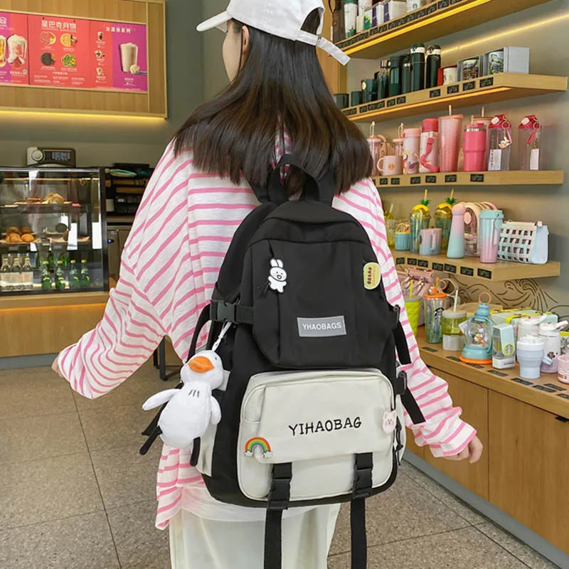 

HOCODO Fashion Large Female Backpack Anti-Theft Women Backpack Unisex Waterproof Nylon School Bag Travel Backbag Teen Girls Book
