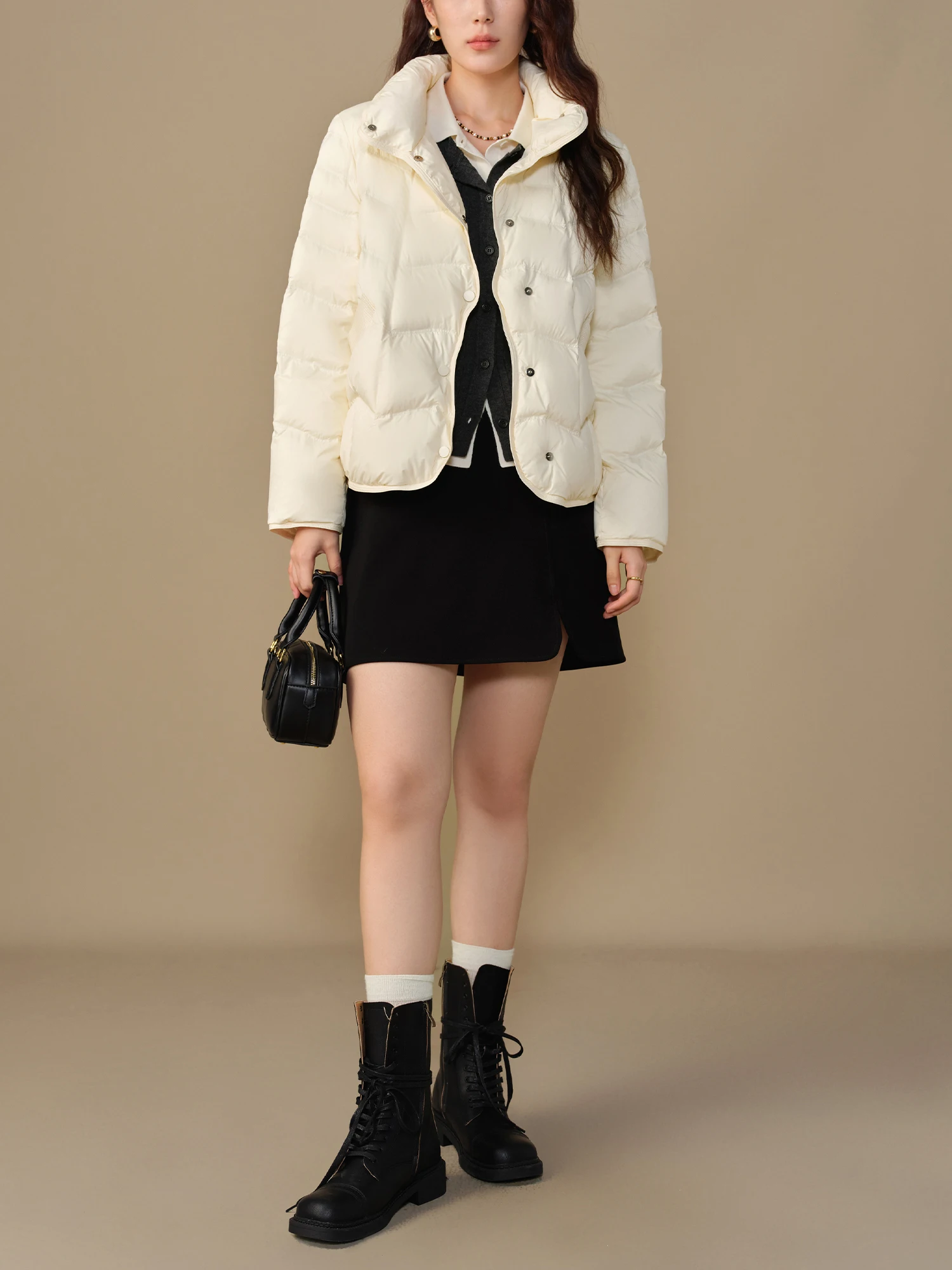 DUSHU 95 6 г наполнитель женский пуховик с высоким воротником 2024 зимняя Новинка