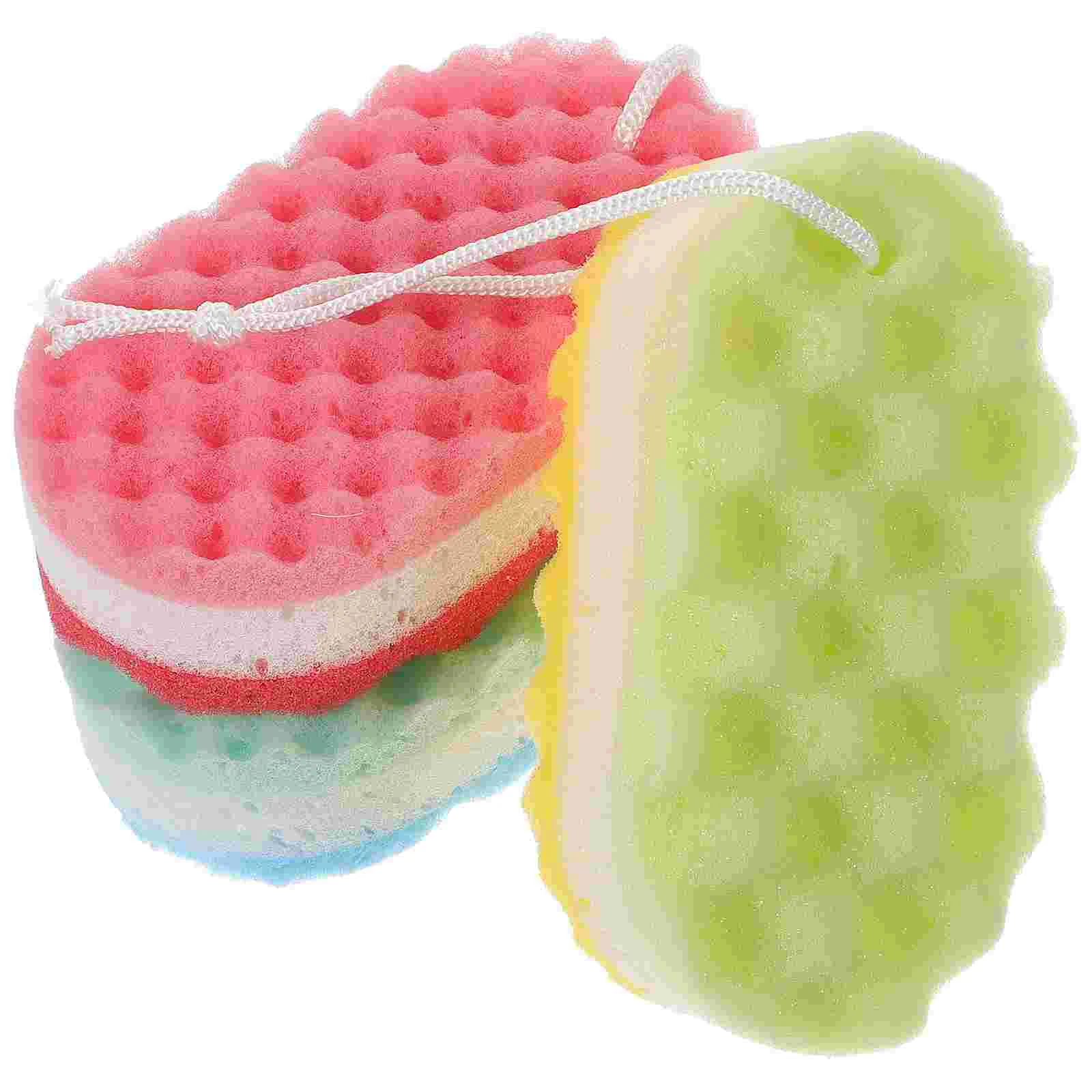 

3pcs Bath Shower Sponge Loofahs Bath Sponge Flower Exfoliating Body Wash Mesh Brush Scrubber Cleaning Sponge ( ) Wisp for