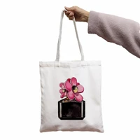 shopping bag butterfly vase perfume cute shoulder bags large capacity wild messenger bag summer new cute canvas handbag tote bag