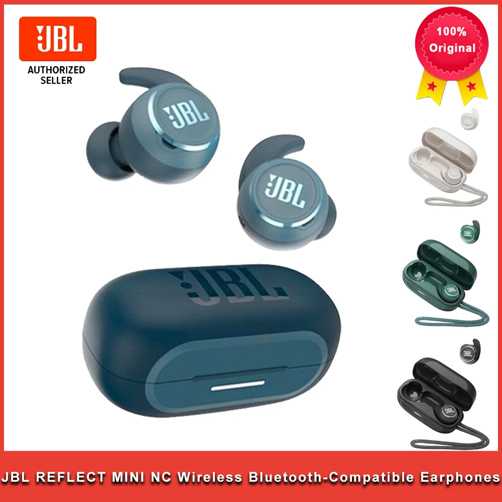 Наушники JBL REFLECT MINI NC True Wireless Bluetooth для спорта с шумоподавлением, гарнитура Hi-Fi Music Earphones со стереозвуком и микрофоном.