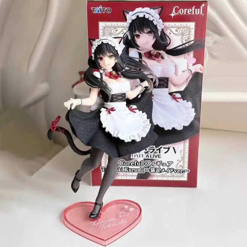 Фото Подлинная фигурка Taito Date Alive Iv Coreful Kurumi Tokisaki Cat-Ear Maid Ver, оригинальная аниме-фигурка, модель коллекционной фигурки, кукла №5