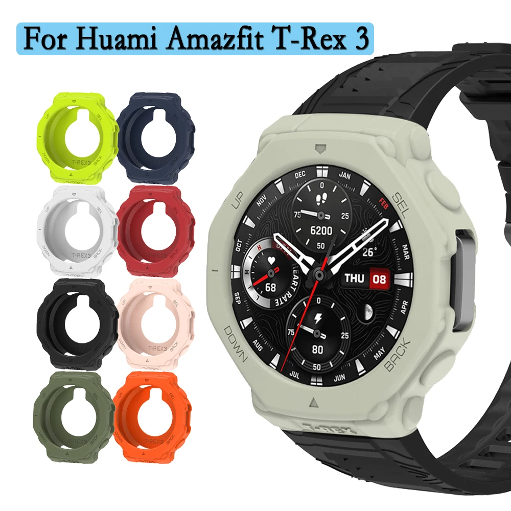 Фото Мягкий силиконовый чехол для Huami Amazfit T-Rex 3, защитный чехол, браслет, супер легкий украшение для часов, корпус для часов №1