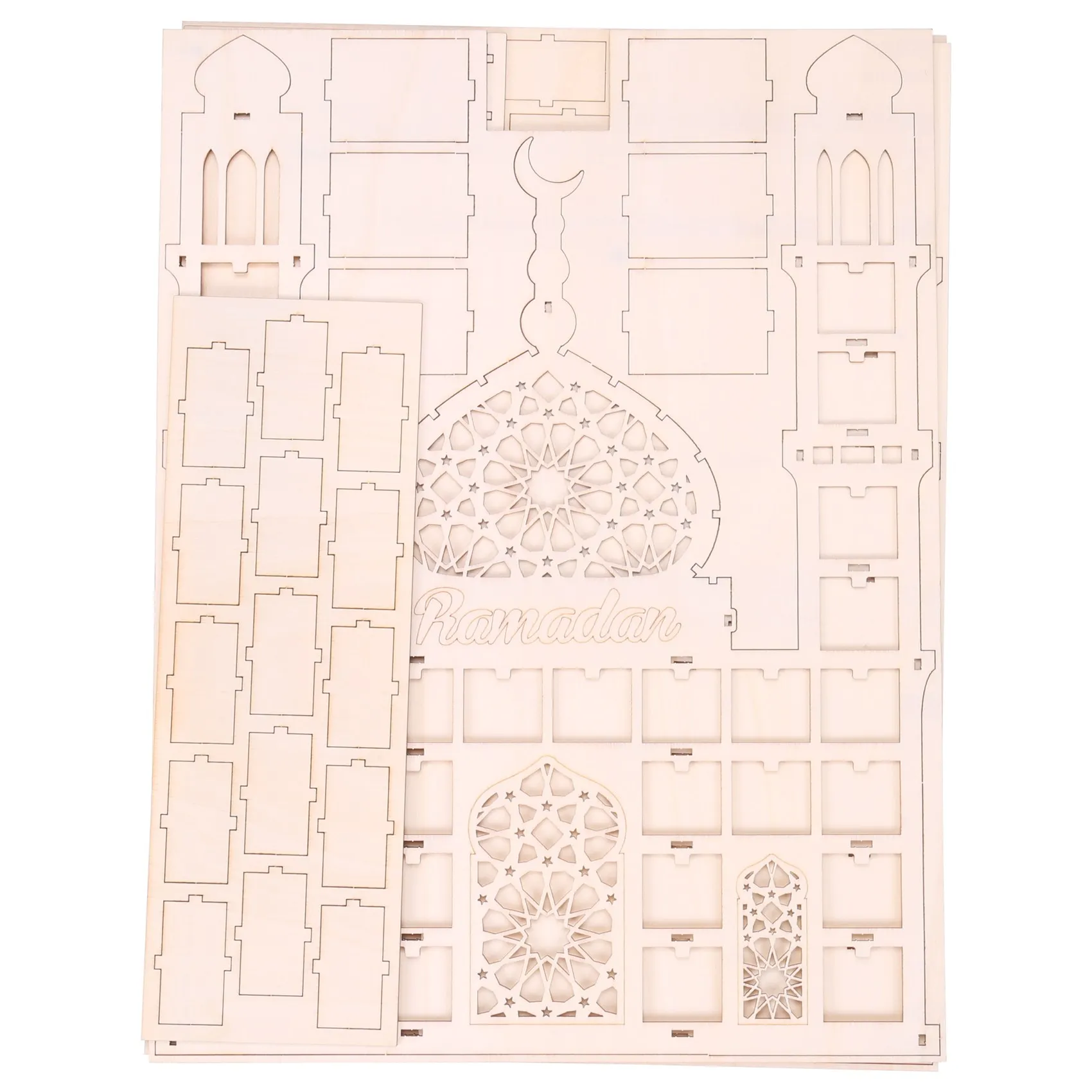 

Eid Mubarak Countdown Calendar DIY Wood Ramadan Decoration Wooden Small Candy Gift Drawer for Home Party Decoration 2