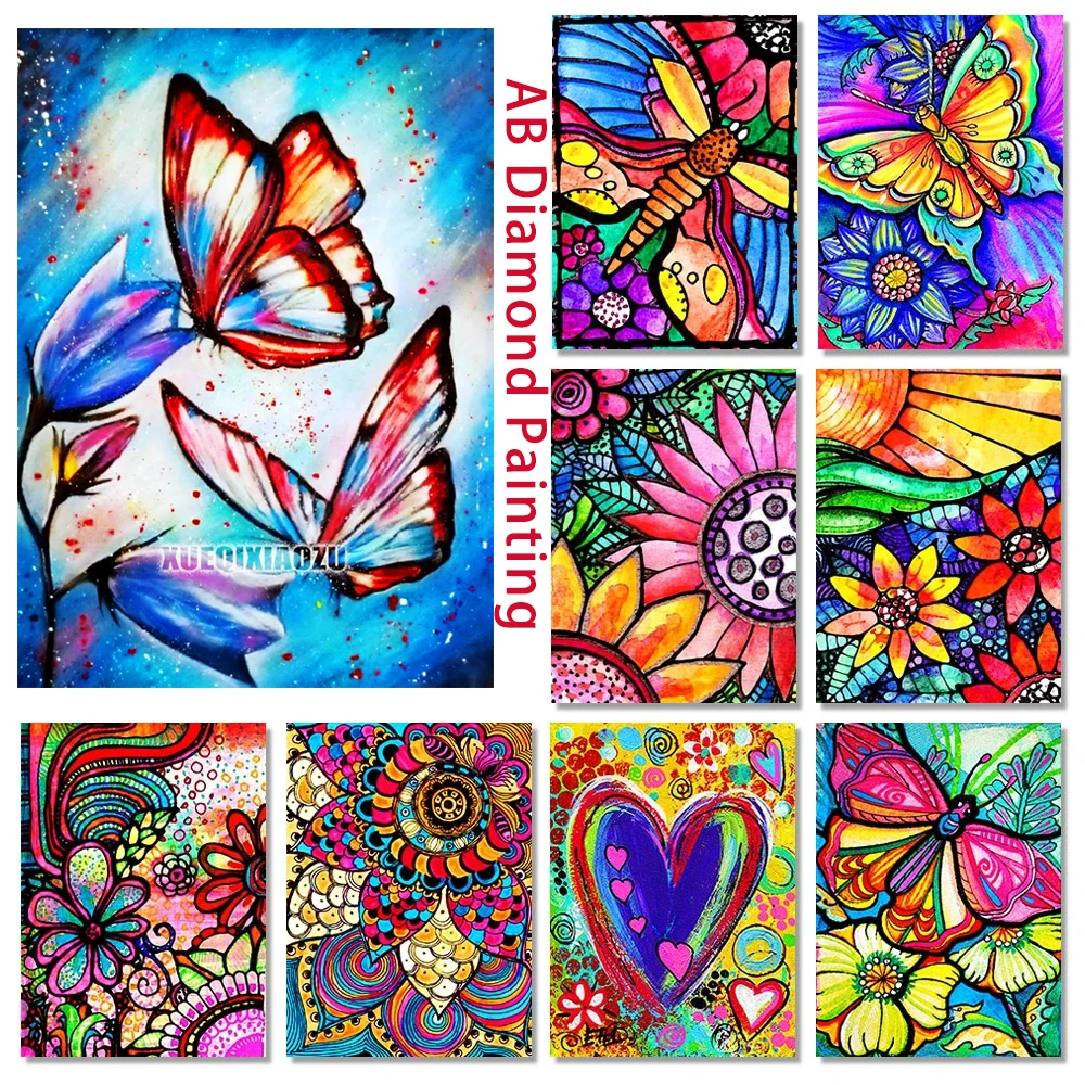 

Full-colored 5D DIY AB Diamond Painting Cartoon,Cross Stitch Kits Diamont Embroidery Sunflower Mosaic Pictures Home Decor Gifts