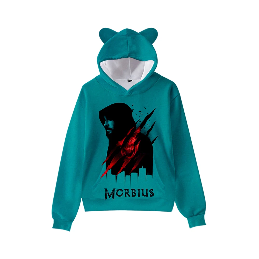 

Толстовка Morbius с кошачьими ушками 2022, одежда для ТВ-шоу, Модный пуловер, худи в стиле Харадзюку, Новые Топы для косплея, Женская милая Толстовка для девочек