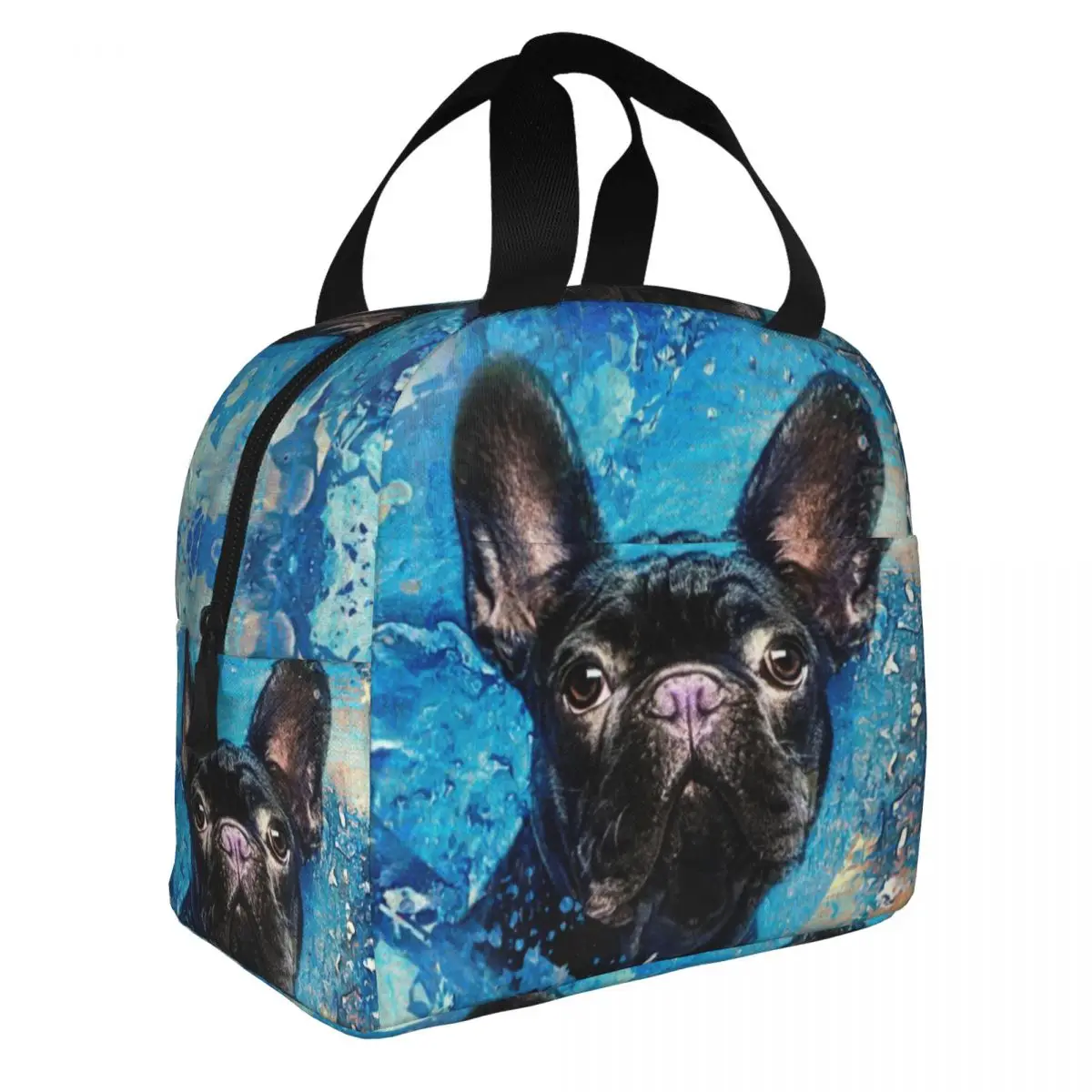 

Милая термоизолированная сумка для ланча с изображением французского бульдога, многоразовая сумка-тоут для ланча с рисунком домашних животных, для женщин, детей, школьные сумки для пикника и еды