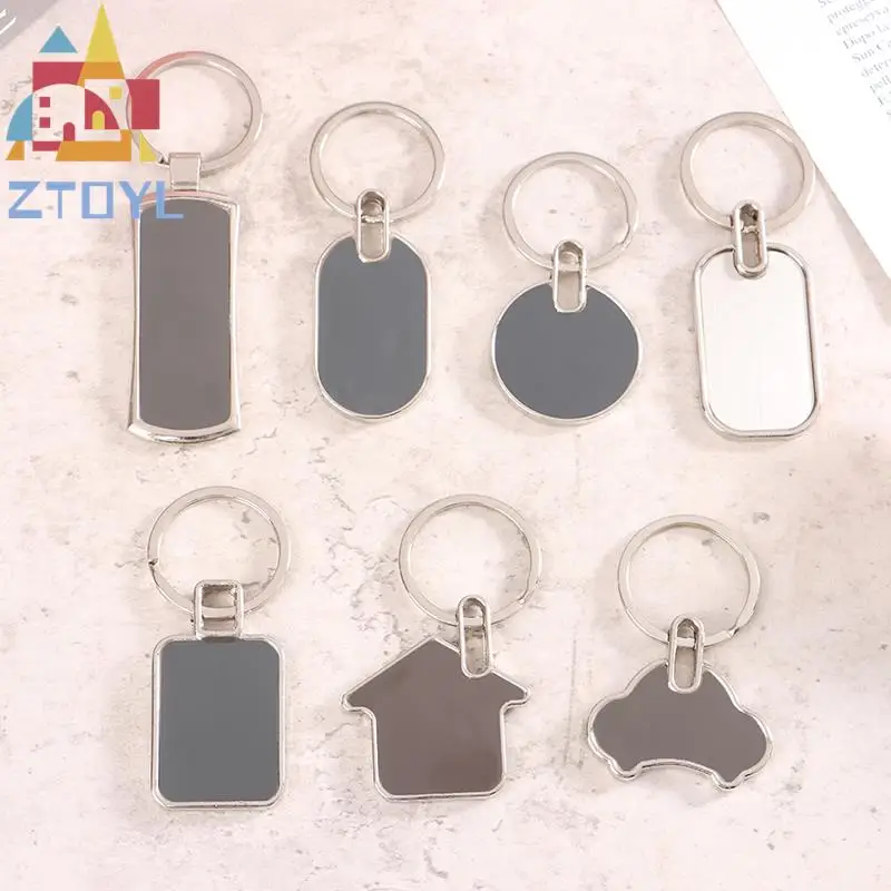 

Initial Keychain for Engraving Unisex Creative Car Key Chain Blank Alloy Keyring Advertising Promotional Gifts Lovers Key Ring