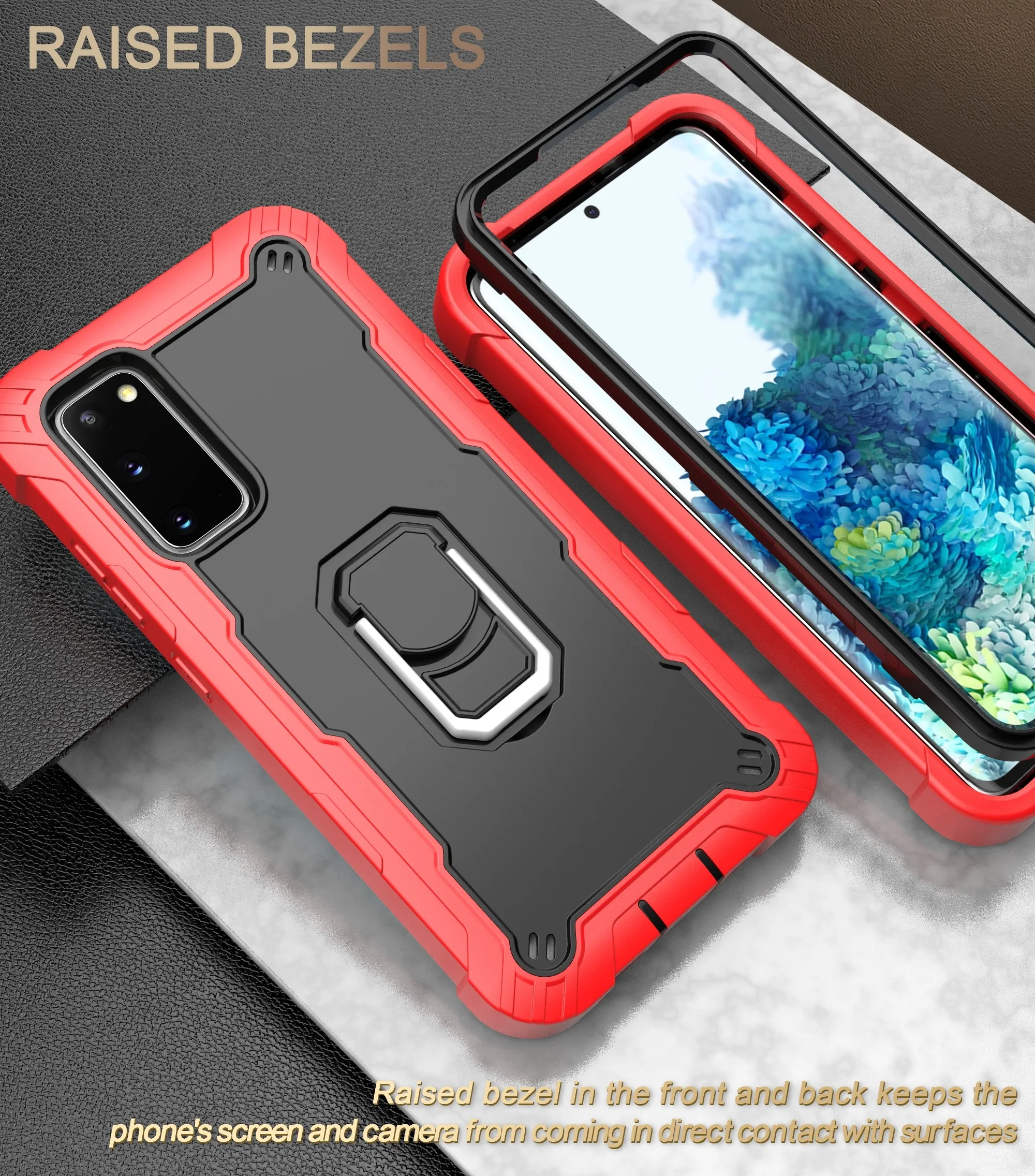 Shockproof Phone Case For Samsung Galaxy S20 Fe 5g Stand 3-in-1 Drop Protective Cover For A12 A32 A52 A72