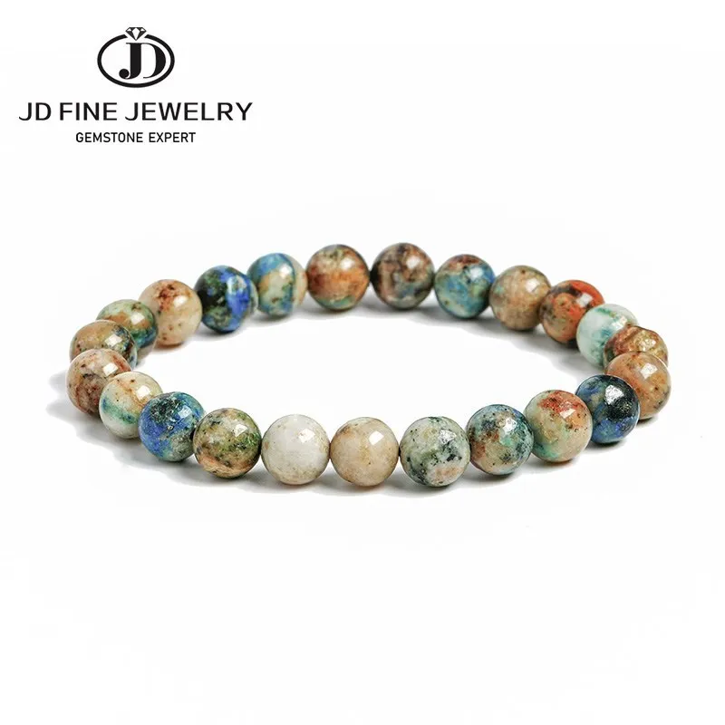 

JD Handmade 3A Natural Phoenix Stone Beads Bracelet Men Yoga Mala Jewelry Green Moss Agates Beaded Bracelet for Women Men