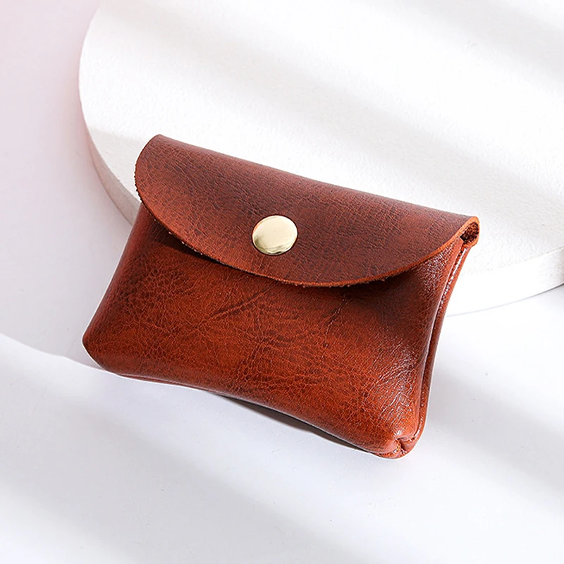 

Simple Buckle Leather Coin Purse Mini Wallets for Women ID Bank Card Holder Earphone Storage Bag Female Wallet Key Pouch