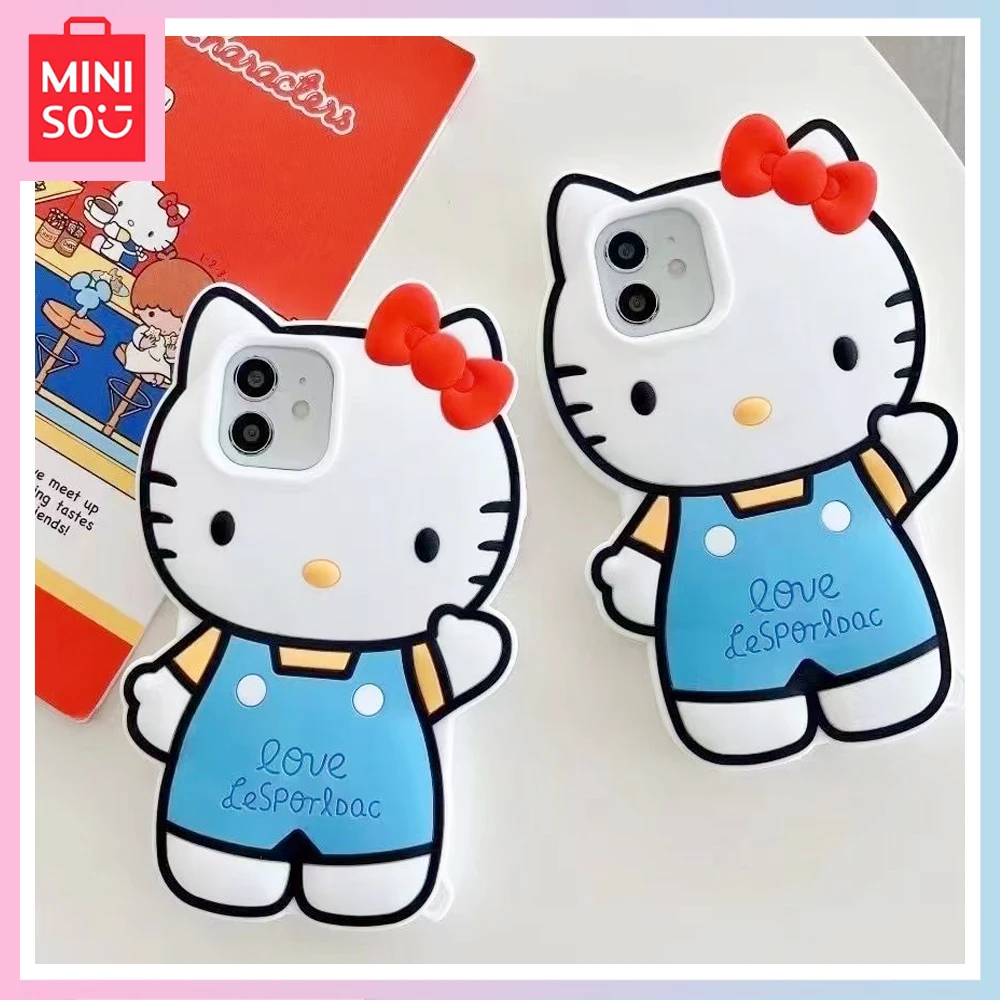 

2023 New Miniso Hello Kitty Personalized Cartoon Cute Iphone14/13/12Promax Fashion Simple All-Inclusive Drop Proof Phone Case