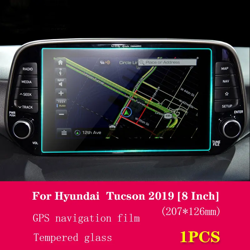 

8-дюймовая автомобильная GPS-навигация для Hyundai Tucson 2019, защитная пленка, закаленное стекло, защитная пленка для экрана, украшение, ремонт, защита от царапин