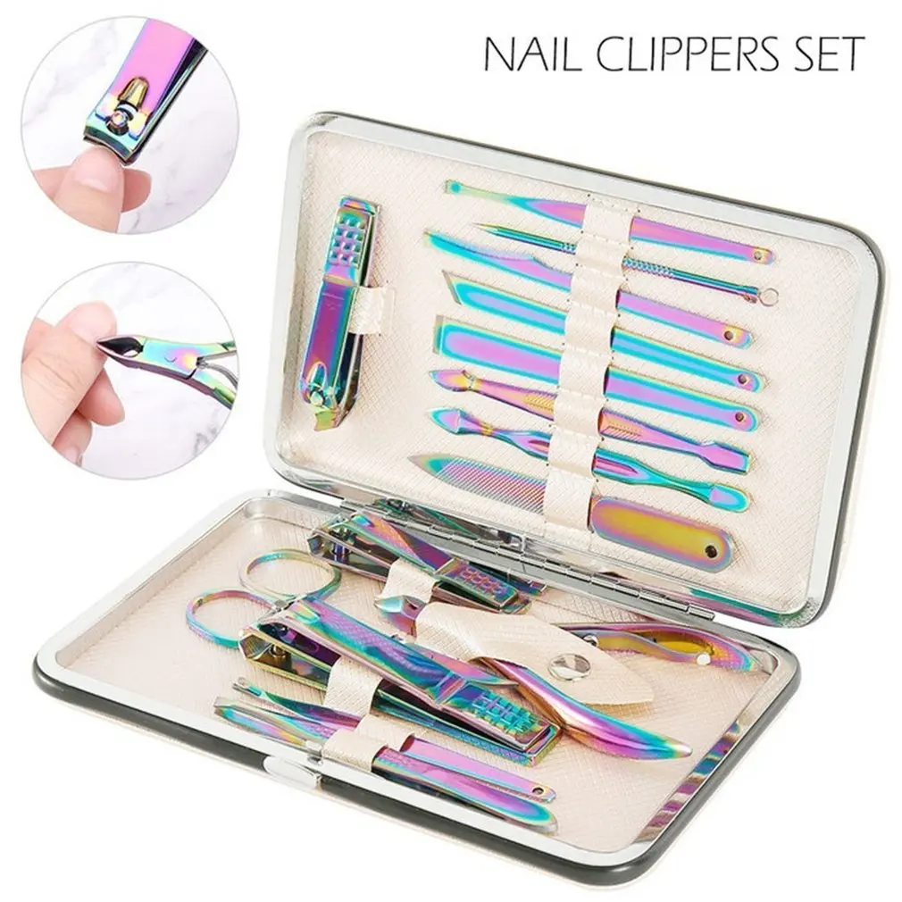 

Manicure Set Decoration Foot Set Professional Beauty Set Stainless Steel Nail Clipper Nail Tool 15 In 1