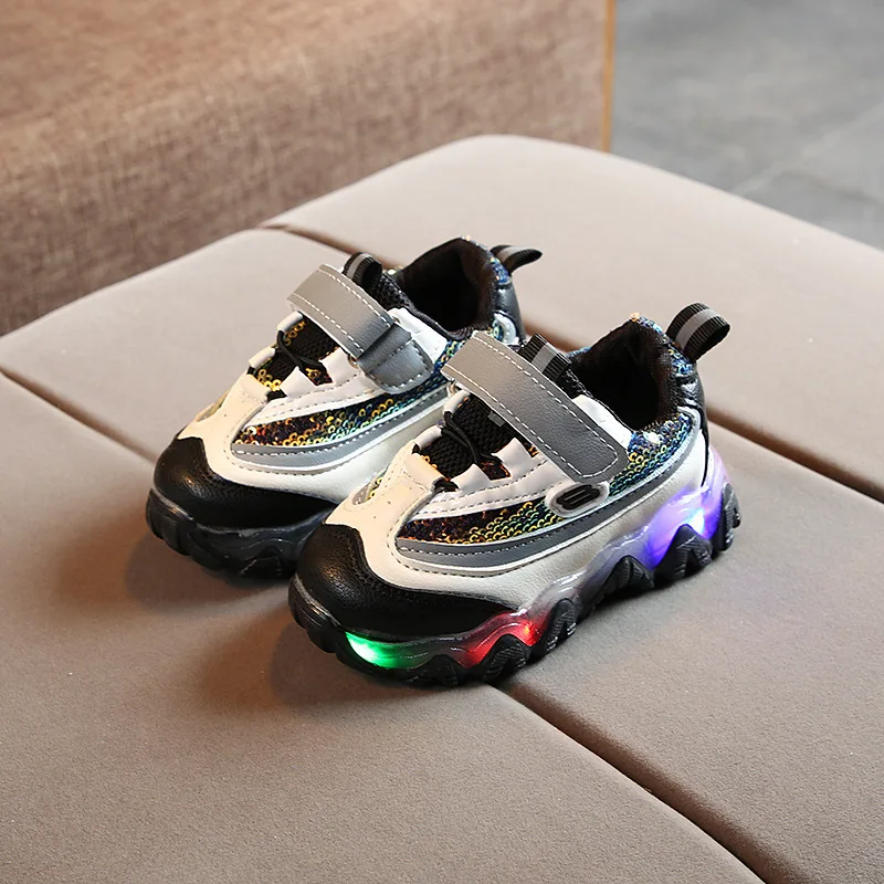 21-30 Baby Glowing Sneakers Luminous for Children Girls Led Light Up Shoes Boy Breathable with Lights Toddler NJ1 |