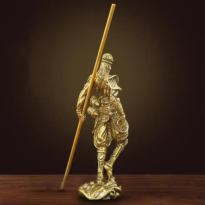 Черная мифовая фигурка Wukong элегантная 3D медная обезьяна Декор для дома и подарок