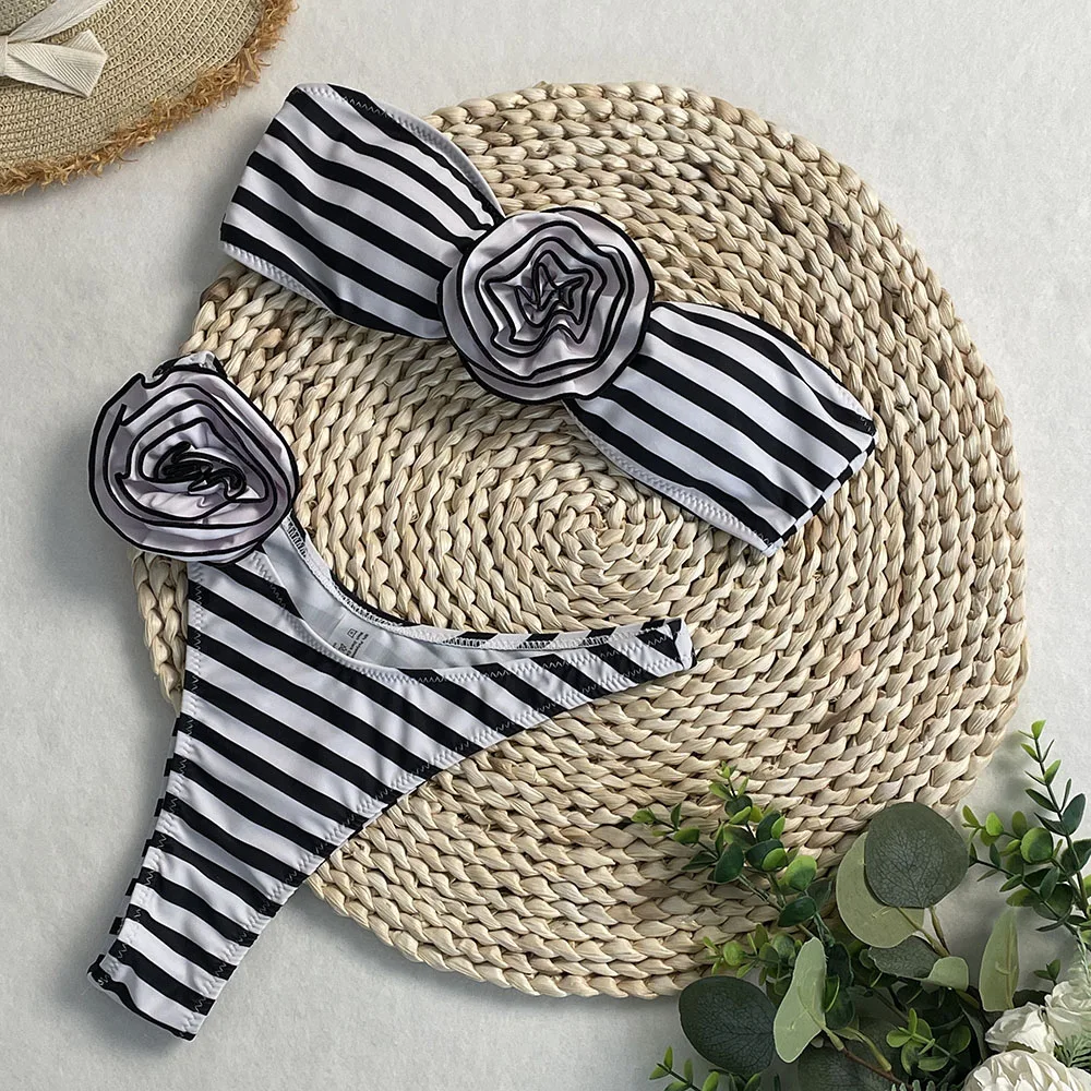 SERENECHIC лето 2024 новый сексуальный комплект бикини без бретелек из двух предметов с