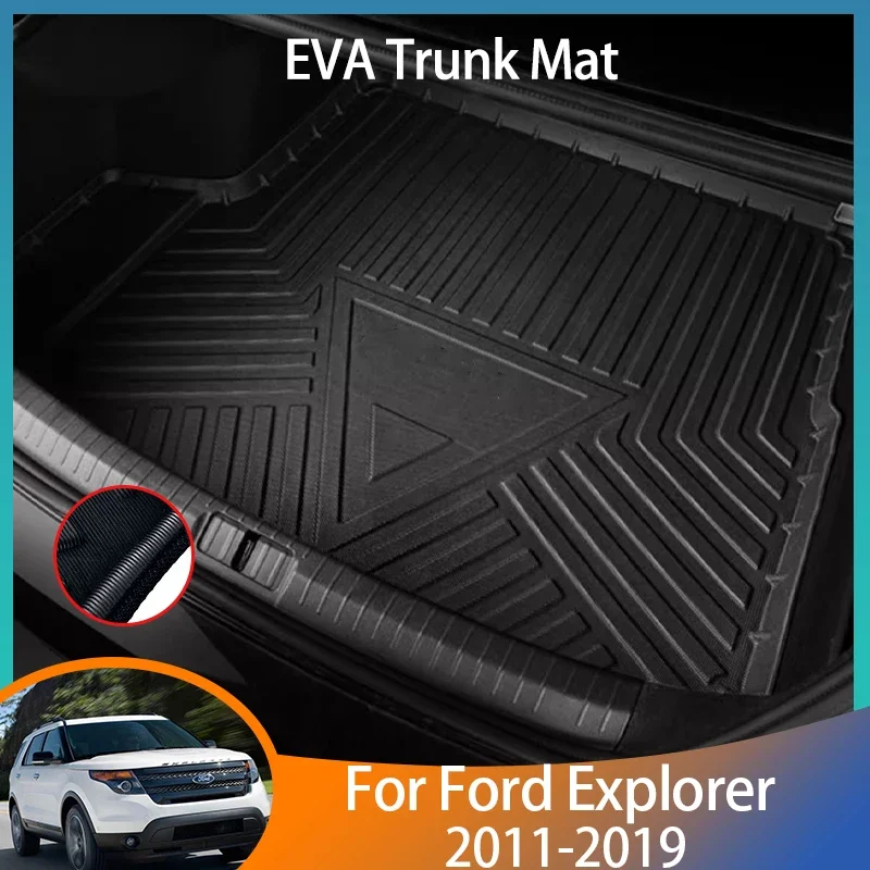 Фото Для Ford Explorer Classic U502 аксессуары 2011 ~ 2019 2013 авто коврик в багажник напольный поднос вкладыш грузовой багажник ковер водонепроницаемый противоскользящий №1