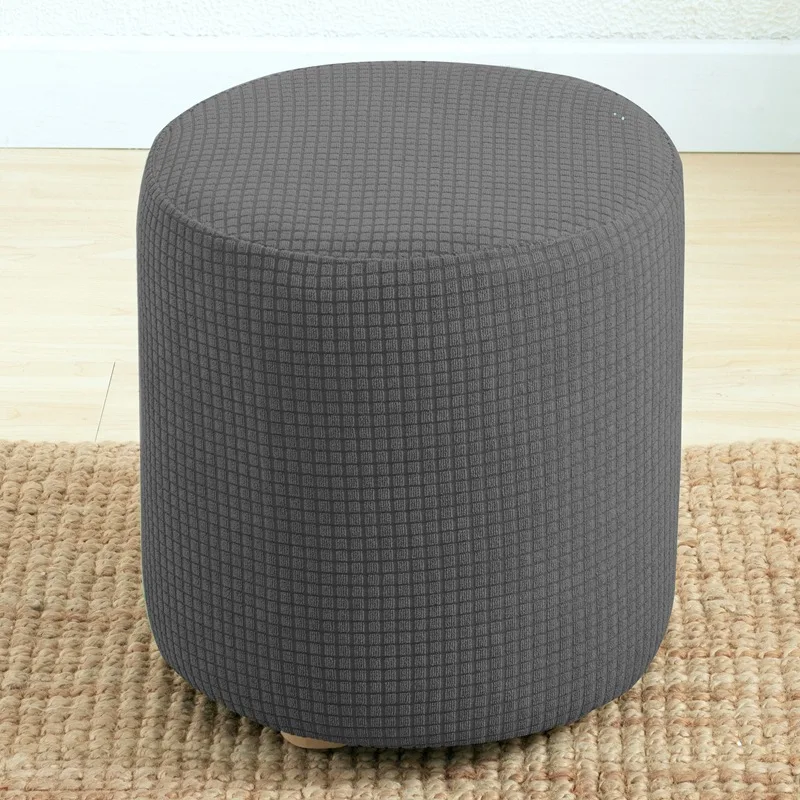 

Round Ottoman Slipcover Stretch Footrest Covers Elastic Ottoman Cover Spandex Footrest Stool Footstool Protector For Furniture