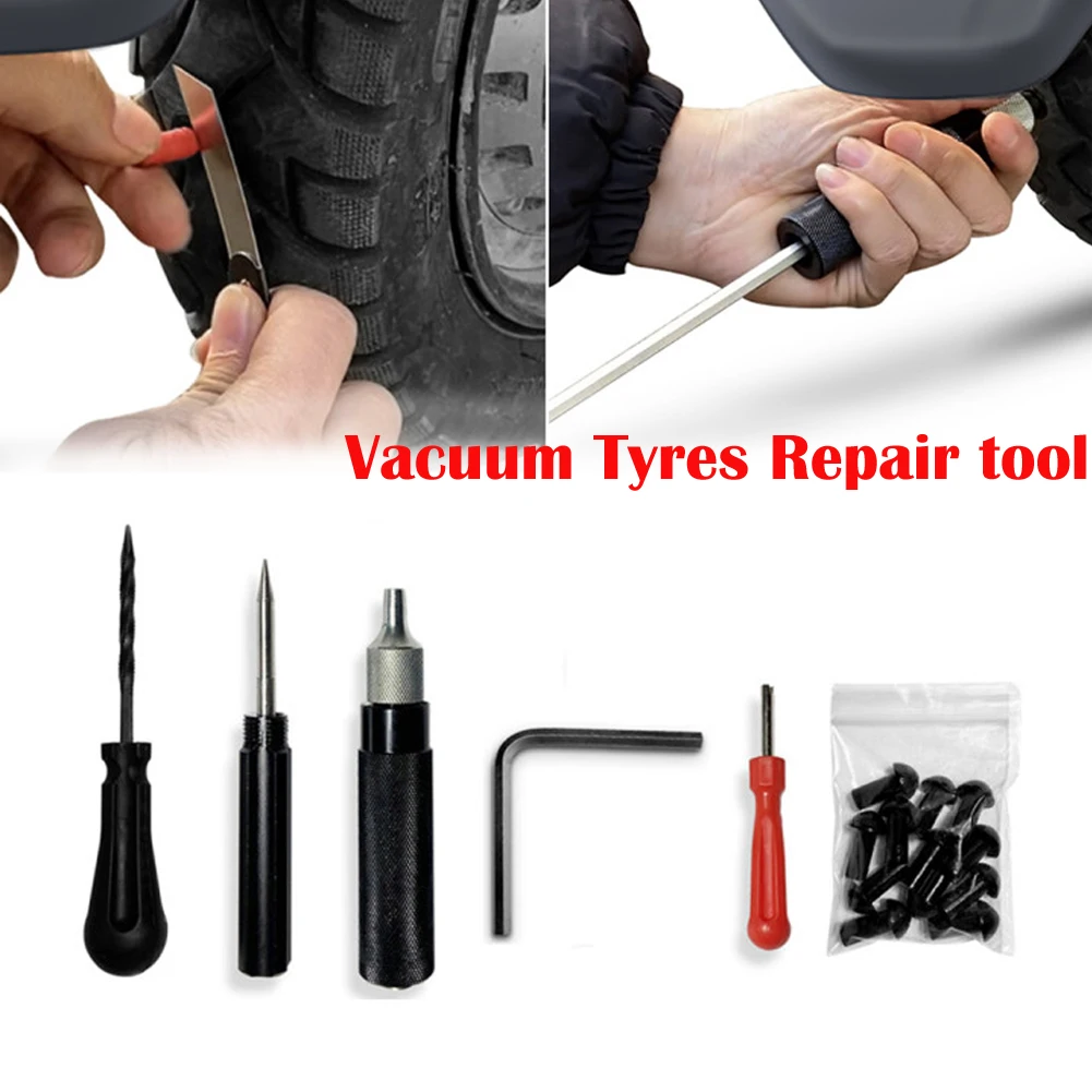 

1Set Tire Repair Tools For Car Motorcycle Vacuum Tyre Tire Repair Tools Puncture Mushroom Plug Probe Nozzle