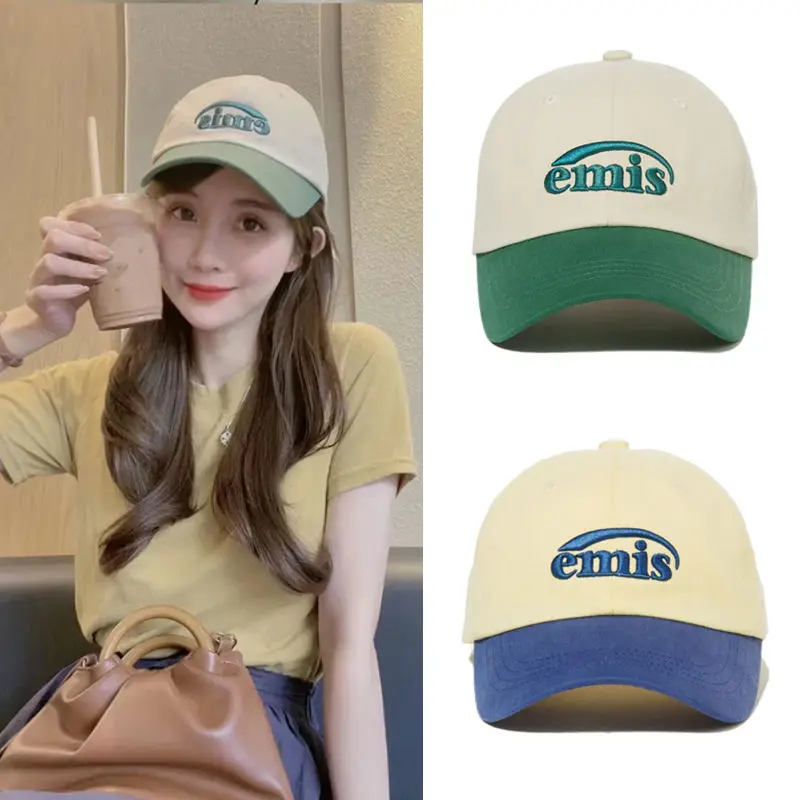 

Emis letters baseball cap female thin section soft cap male show face small summer hat