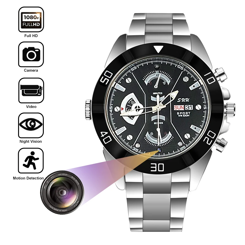 

Full HD 1080P Mini Camera Watch Video Recorder with Cameras Motion Detection IR Night Vision Wireless Micro Camcorder Action Cam