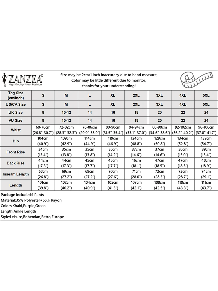 ZANZEA свободные повседневные брюки в корейском стиле плиссированные однотонные