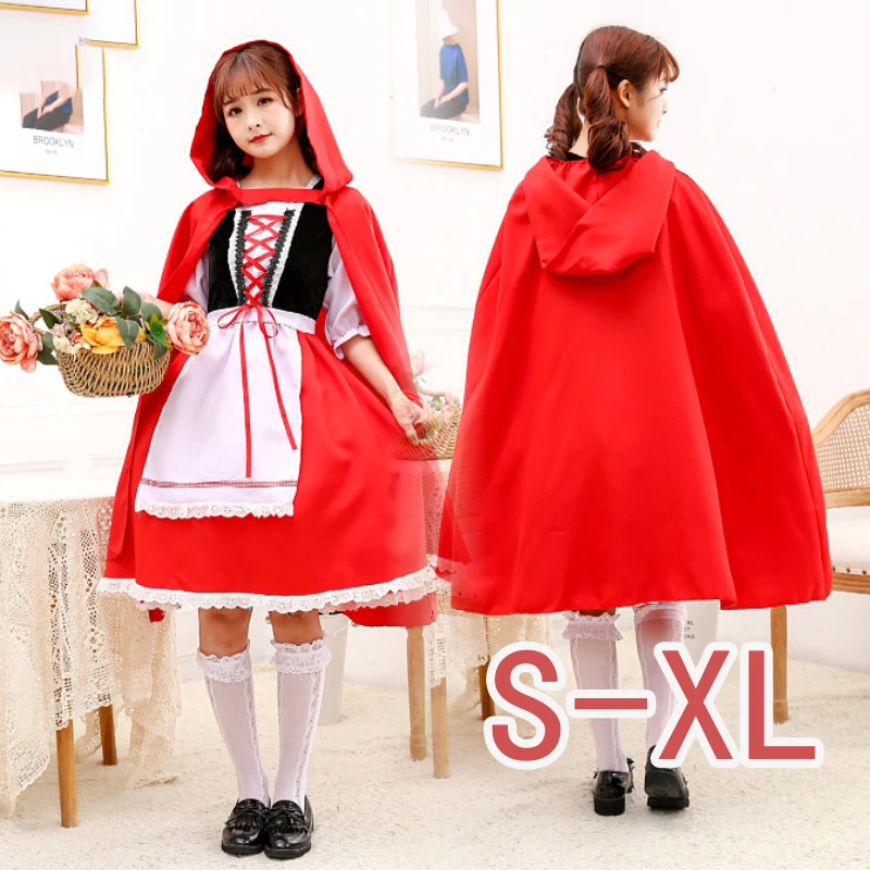 

Little Red Riding Hood Costume Adult Cosplay Dress Up Fancy Party Nightclub Halloween Fantasy Carnival Fairy Cosplay Costume