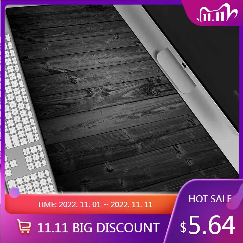 

MRGBEST Wood Black Printed Pads Gamer Gaming Mouse Mats XL Gamer Personality Desktop Non-slip Play Pad Computer Accessories