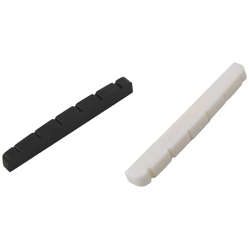 

6 Pcs Black 6-String Guitar Top Nut 42X3.5Mm & 1 Pcs Modern And Vintage Electric Guitar Six String Nut Cattle Bone