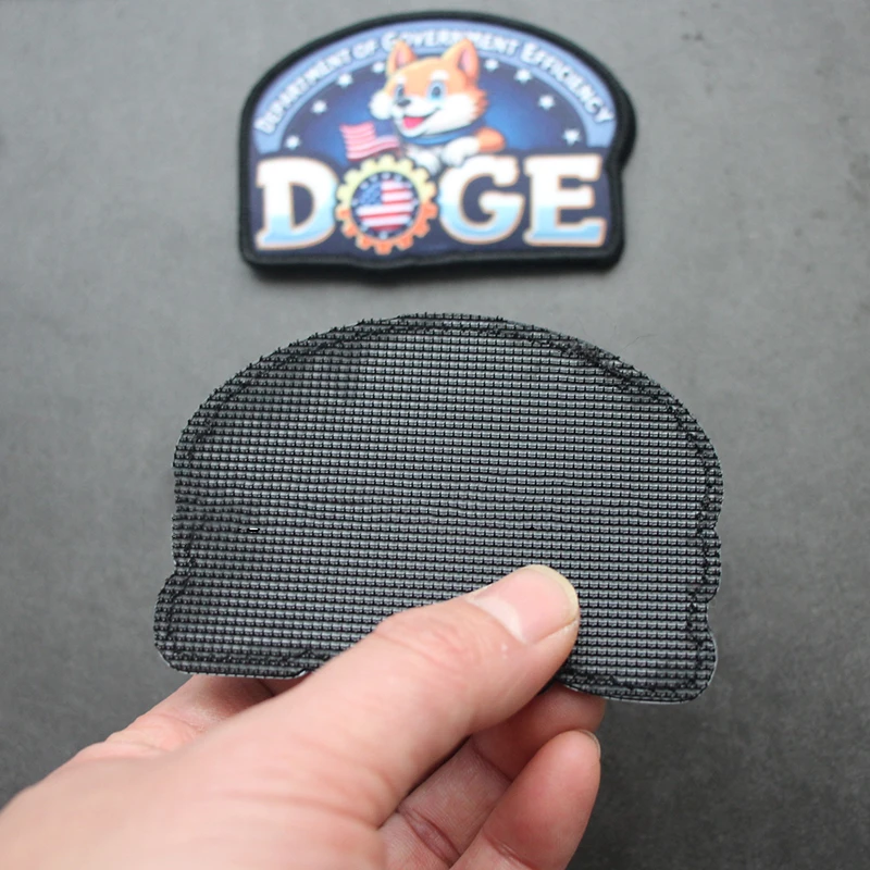 DOGE ПВХ нашивка резиновый принт тактический значок флаг США милая повязка с