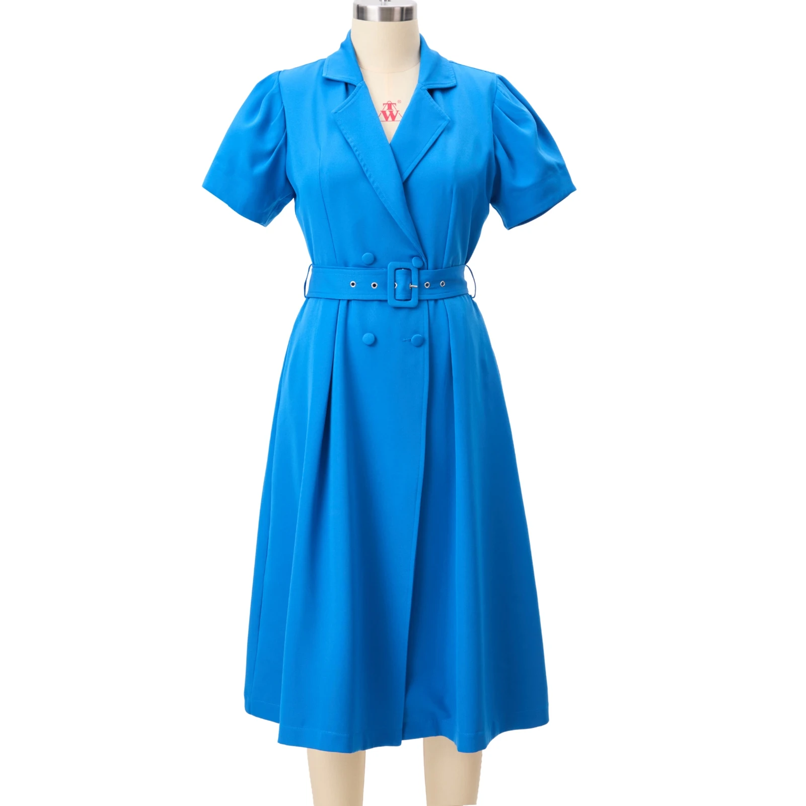 Женское офисное платье с V-образным вырезом коротким рукавом