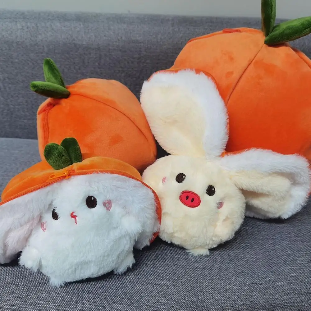 

Persimmon Pig Plush Toy Flip Fruit To Rabbit Cosplay Kids Gift Rabbit Lop Plushie Cute Persimmon Animal Stuffed Ear Pillow Y5I6