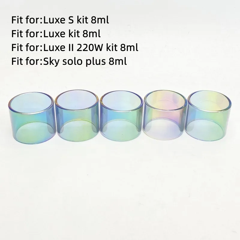 

3 PCS Straight Rainbow Glass Tube For Vaporesso Luxe S kit 8ml / Luxe kit 8ml / LUXE II 220W kit 8ml / sky solo plus 8ml