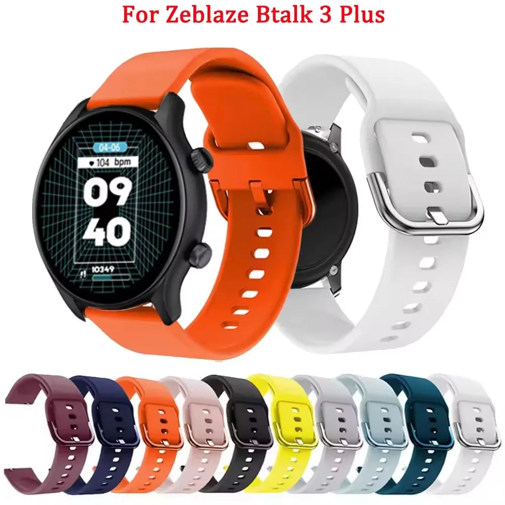 Фото Для Zeblaze Beyond/Ares/Btalk 3 Plus Correa для Zeblaze GTS/GTR 3 Pro/Vibe 7 7 Pro/Stratos 3 2 22 мм силиконовый спортивный ремешок для часов №1