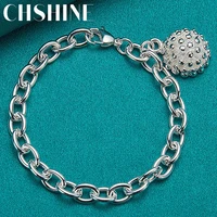 chshine 925 sterling silver firework coral pendant bracelet chain for man women fashion wedding engagement charm jewelry