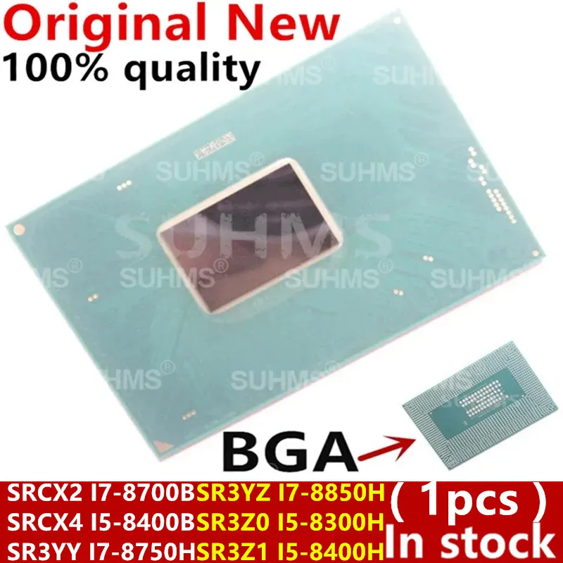 100% новый SRCX2 I7-8700B SRCX4 I5-8400B SR3YY I7-8750H SR3YZ I7-8850H SR3Z0 I5-8300H SR3Z1 I5-8400H BGA
