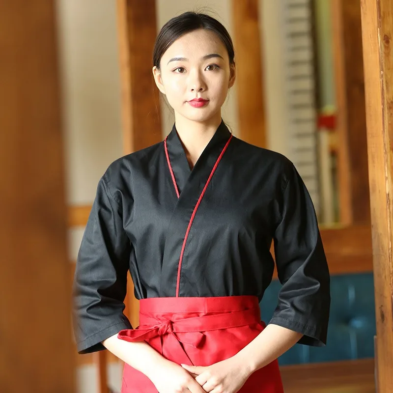 Корейская японская ресторанная униформа хлопково-полиэстеровая для кормления
