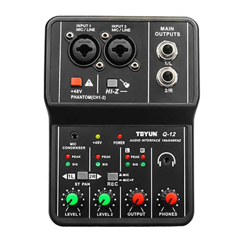 Sound Card Audio Mixer Usb Studio Recording Board Console Desk 48v Power Stereo Drive-free Music Recording Sound Card
