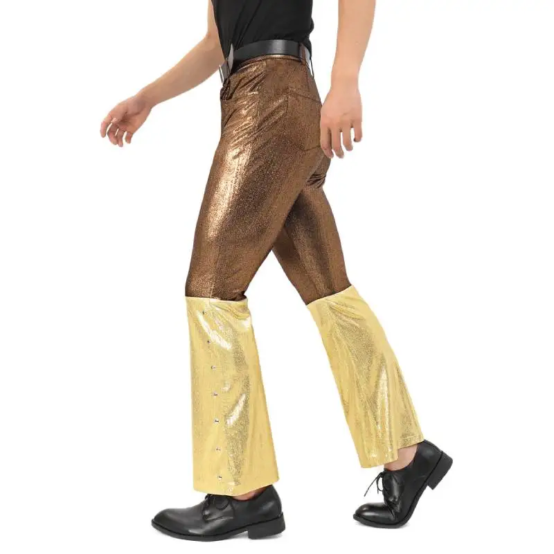Брюки WENAM с блестками штаны колокольчиками металлический костюм для